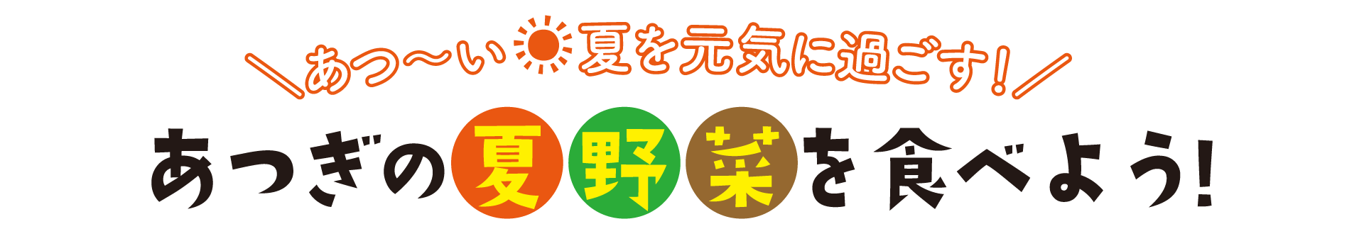 あつ〜い夏を元気に過ごす！あつぎの夏野菜を食べよう！