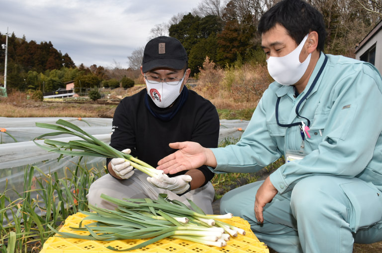 営農指導員と話をする生産者