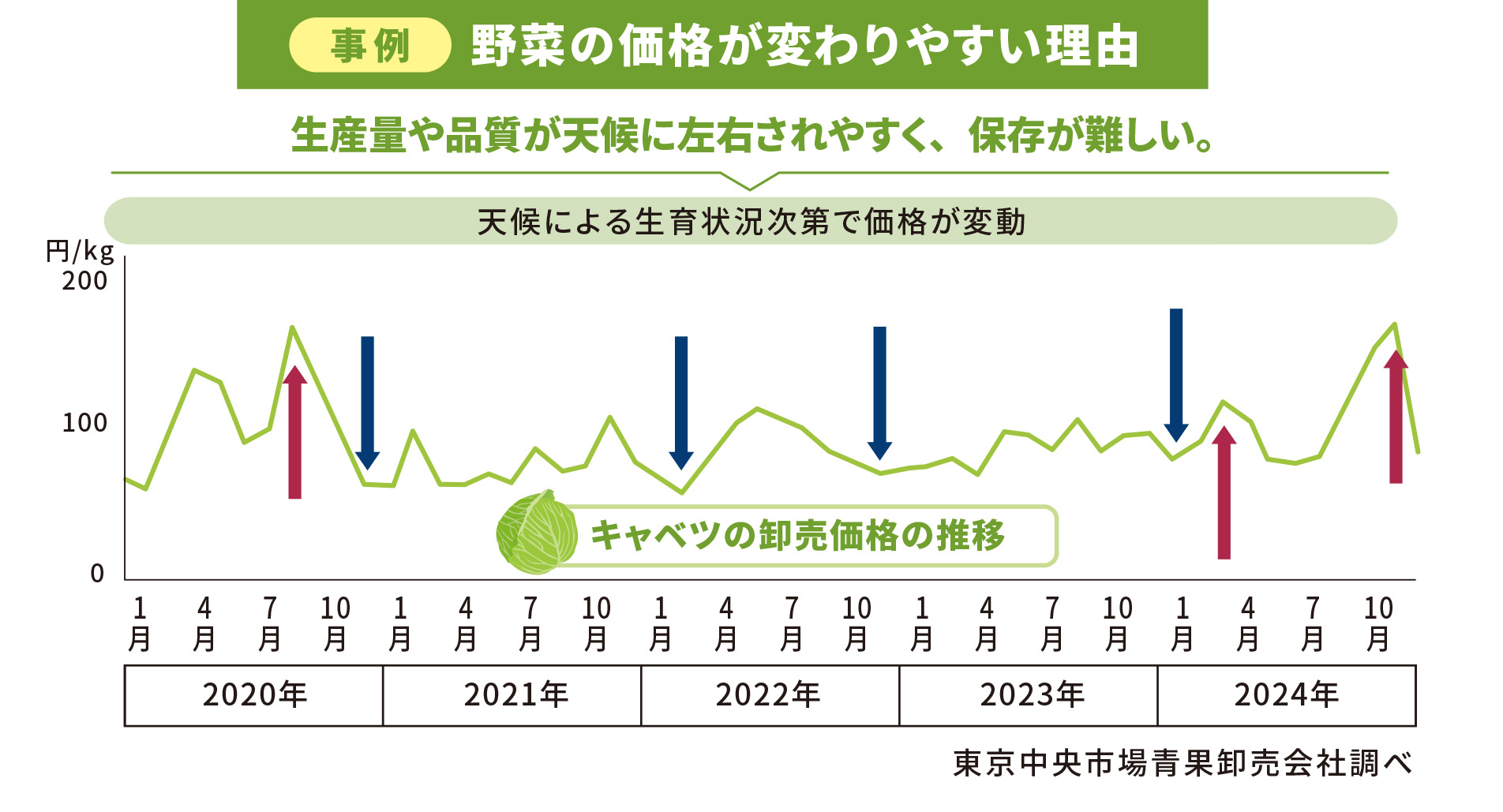 事例 野菜の価格が変わりやすい理由
