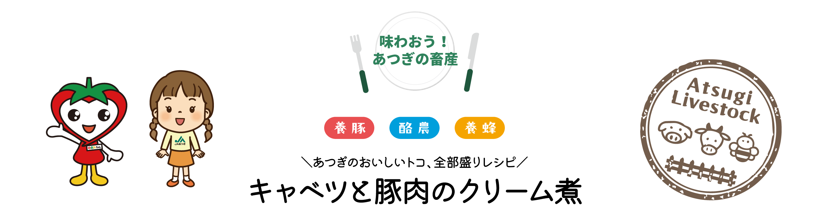 味わおう！あつぎの畜産 あつぎのおいしいトコ、全部盛りレシピ キャベツと豚肉のクリーム煮