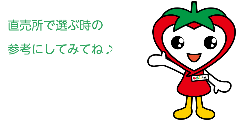 ゆめみちゃん「直売所で選ぶ時の参考にしてみてね♪」