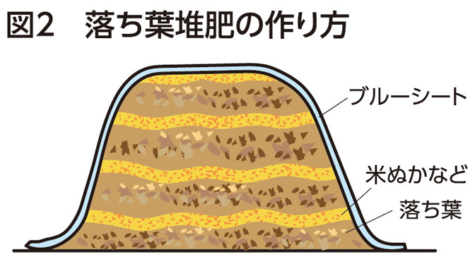 図2 落ち葉堆肥の作り方