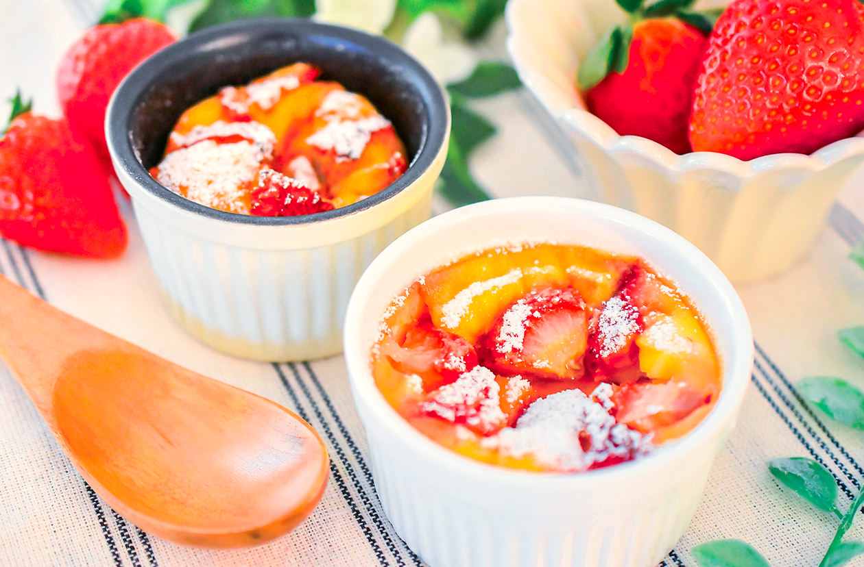 イチゴとチーズのクラフティの写真