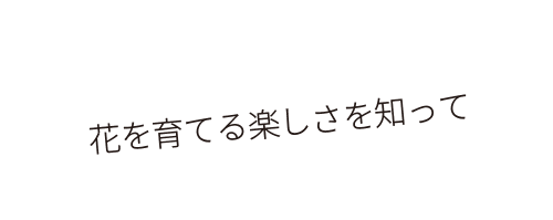 花を育てる楽しさを知って